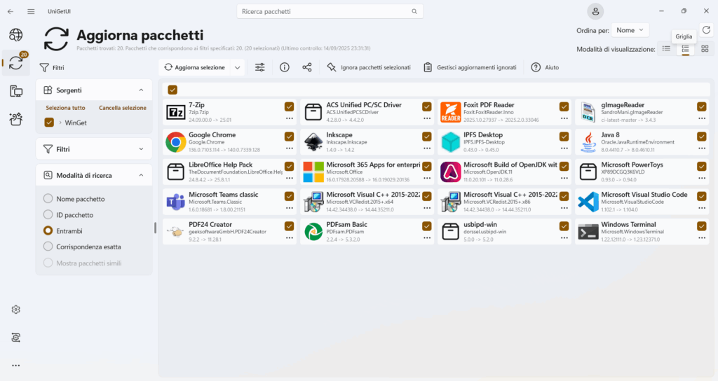 Screenshot UniGetUI numero 2
